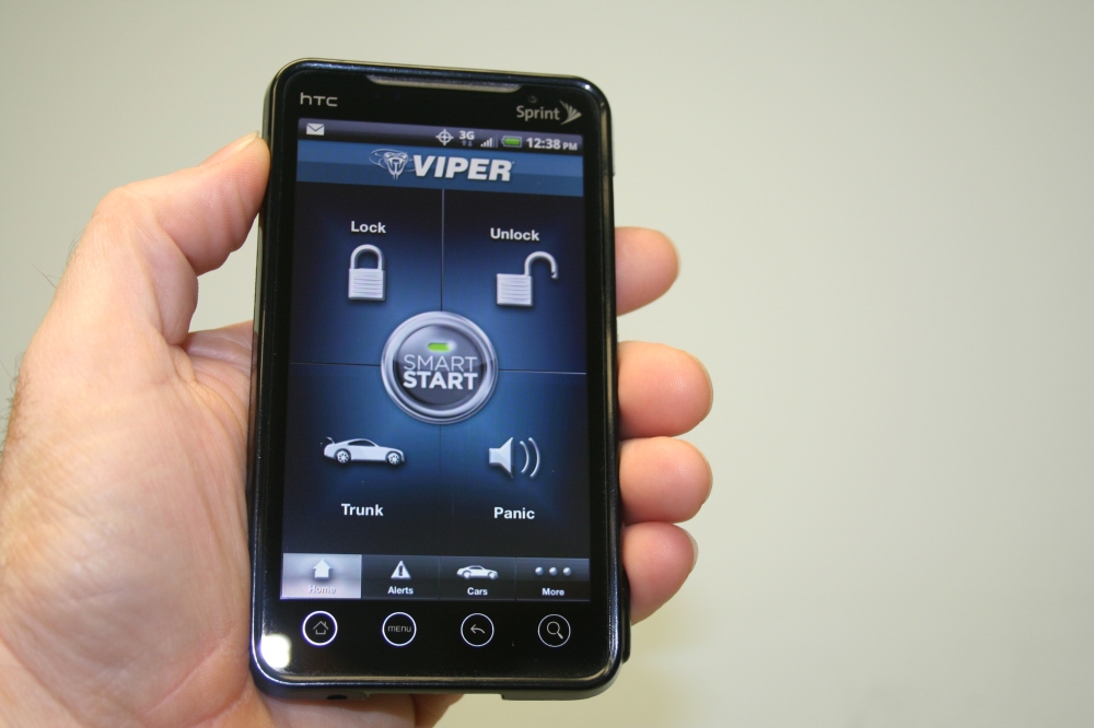 A smartphone displaying the Viper alarm app
