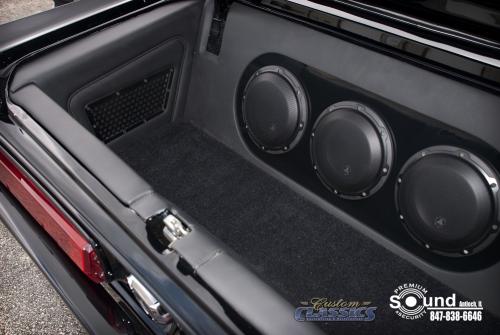 JL Audio system in trunk of a car