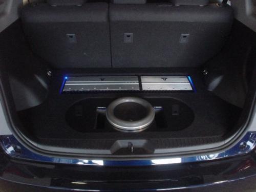 Speaker system in the trunk of a car