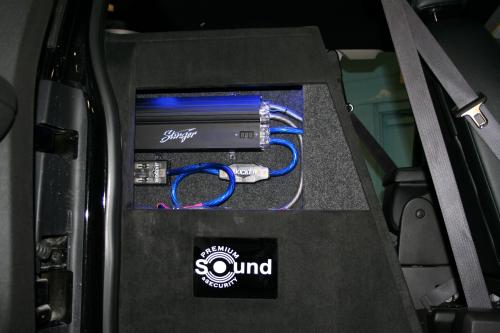Large speaker system in back of car