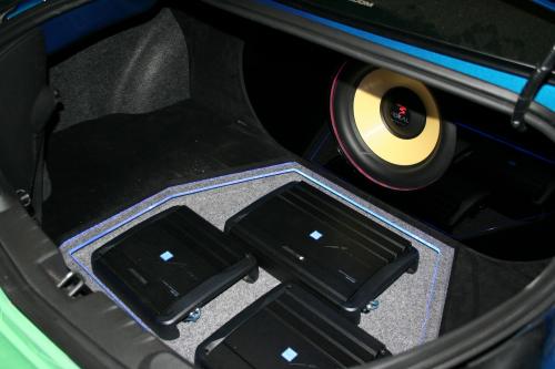 Speakers in trunk of car