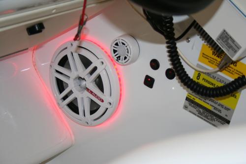 JL Audio speaker in a boat