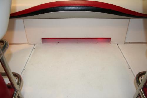 Floor of boat with red LED lights